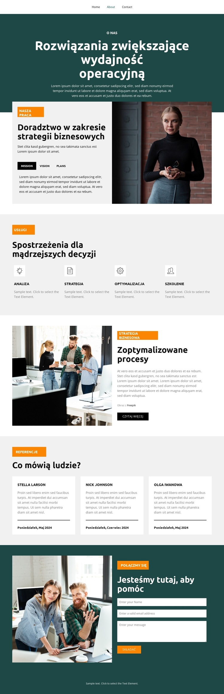 Wspieranie strategicznych decyzji Szablon witryny sieci Web