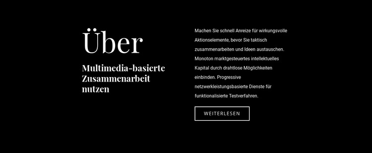 Geschäftstext auf dunklem Hintergrund HTML Website Builder