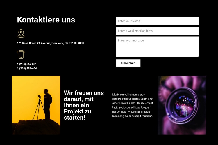 Kontaktieren Sie uns für Hilfe Website Builder-Vorlagen