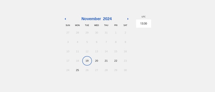 Einfacher Kalender Website-Vorlage