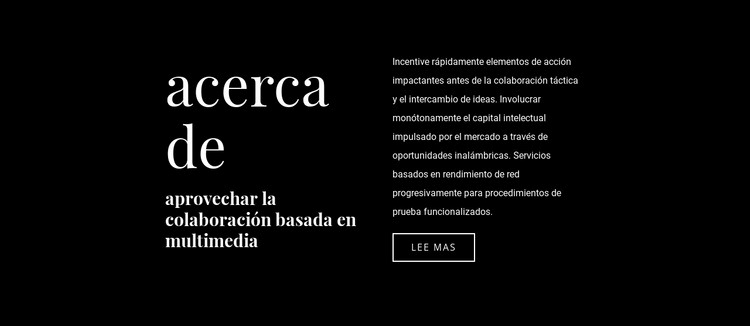 Texto comercial sobre fondo oscuro Plantilla CSS