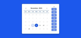 Calendar with appointment schedule - CSS Template by Nicepage