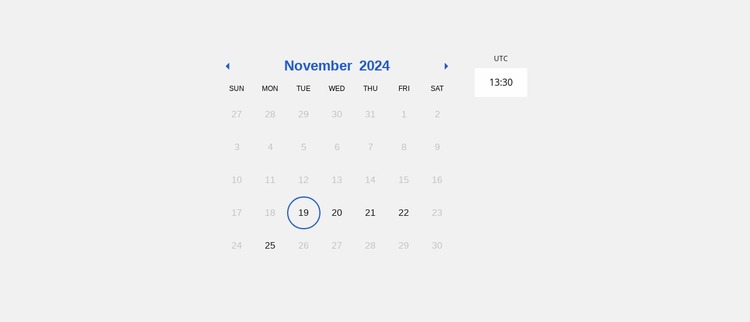 Simple calendar Html Website Builder