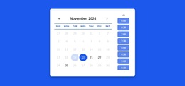 Calendar With Appointment Schedule - HTML5 Template