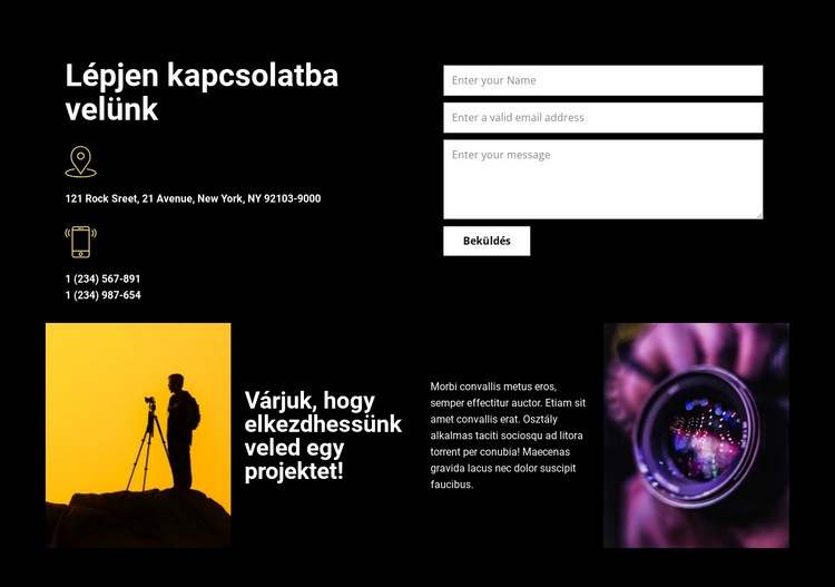 Bármilyen segítségért lépjen kapcsolatba velünk Weboldal sablon