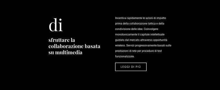 Testo aziendale su sfondo scuro Progettazione di siti web