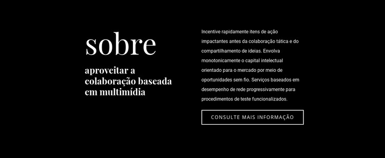 Texto comercial em fundo escuro Construtor de sites HTML