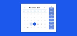 Site Design For Calendar With Appointment Schedule