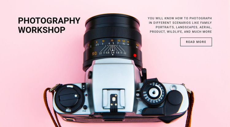 Photography workshop Website Design