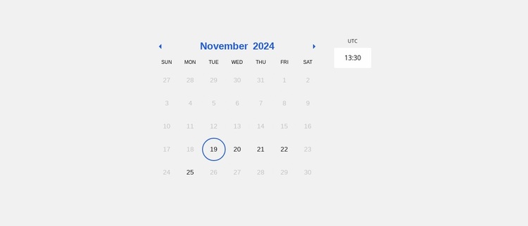 Simple calendar Website Design