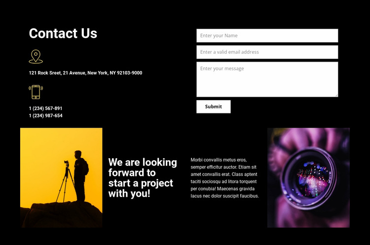 Contact us for any help Website Mockup