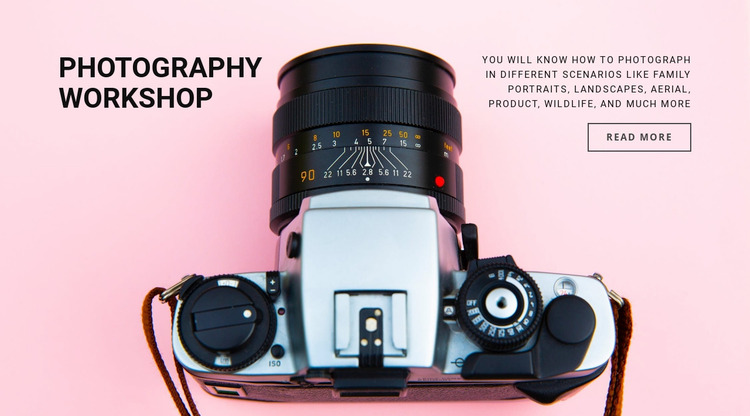 Photography workshop Website Mockup
