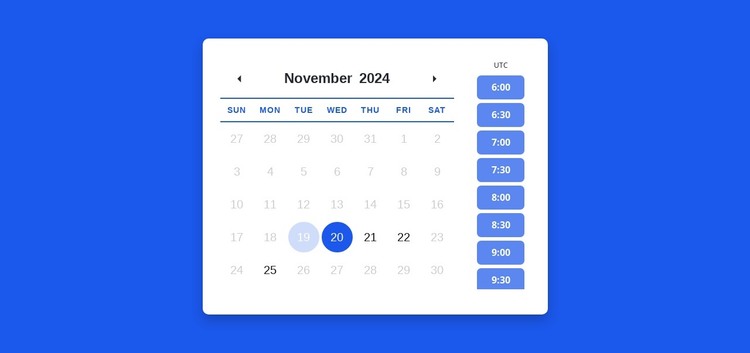 Calendar with appointment schedule WordPress Theme