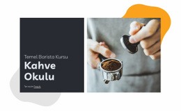 Kahve Okulu Için Özel Tek Sayfalık Şablon