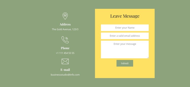 Order a call CSS Template