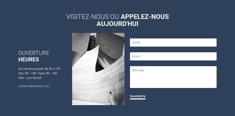 Visitez-nous ou appelez dès aujourd'hui Modèles de constructeur de sites Web