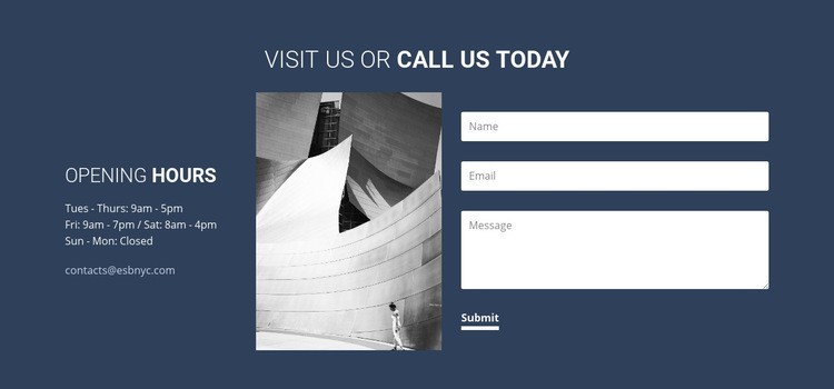 Visit us or call today Webflow Template Alternative