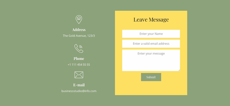 Order a call Landing Page