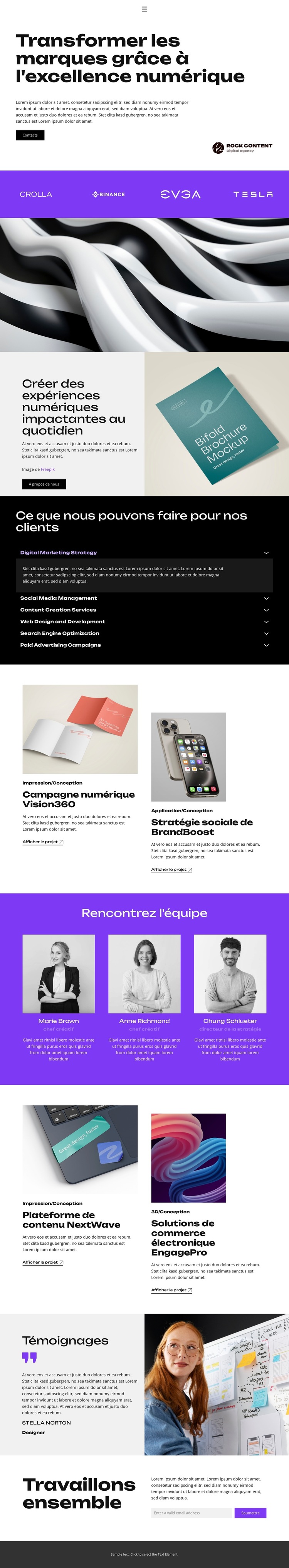 Révolutionnez votre présence en ligne Modèle de site Web