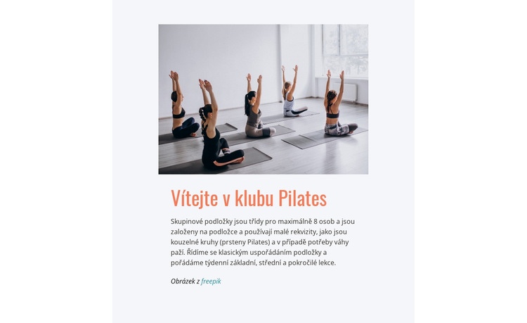 Sportovní klub pilates Šablona HTML