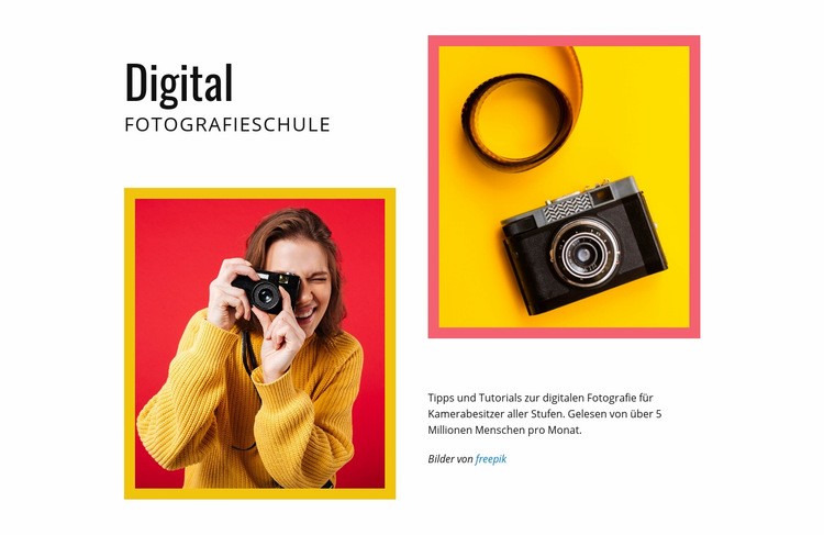 Schule für digitale Fotografie Eine Seitenvorlage