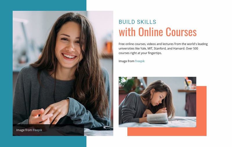 Build skills with online courses Elementor Template Alternative