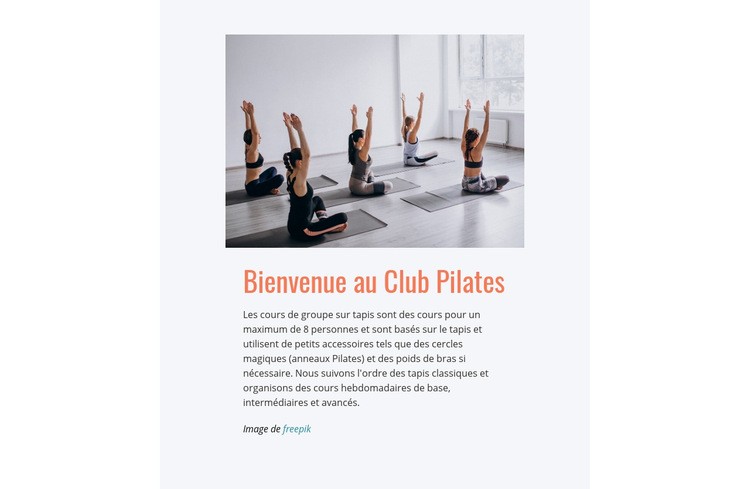 Club de Pilates sportif Conception de site Web