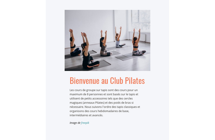 Club de Pilates sportif Modèle de site Web