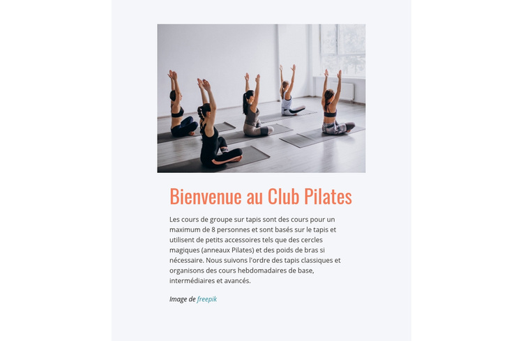 Club de Pilates sportif Thème WordPress