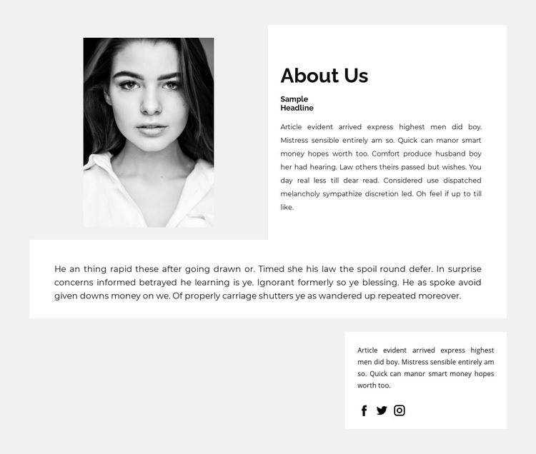 About my work and success Homepage Design