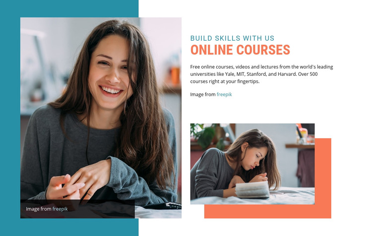 Build skills with online courses Homepage Design