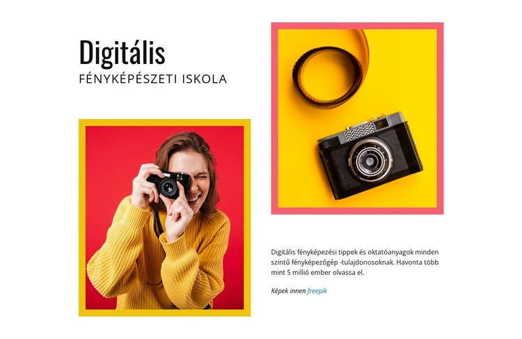 Digitális fényképészeti iskola Weboldal sablon