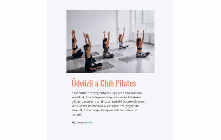 Sport pilates klub Weboldal tervezés