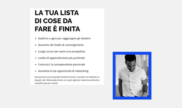 Passiamo alla lista Costruttore di siti web HTML