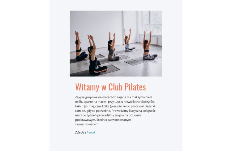 Klub sportowy pilates Szablony do tworzenia witryn internetowych