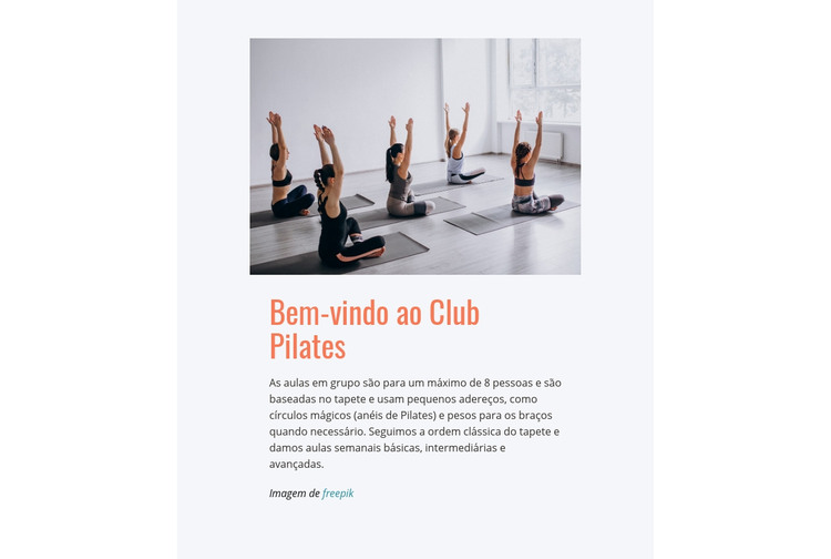 Clube de pilates esportivos Modelo HTML