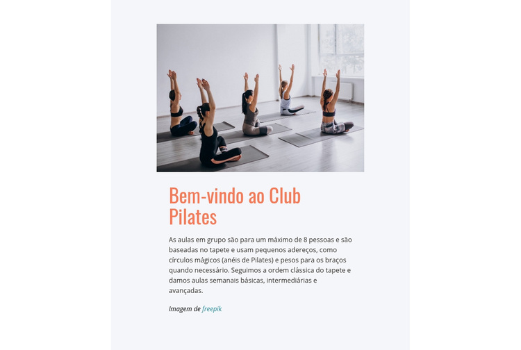Clube de pilates esportivos Tema WordPress