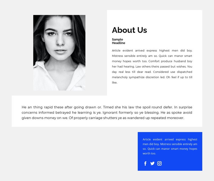 About my work and success Squarespace Template Alternative