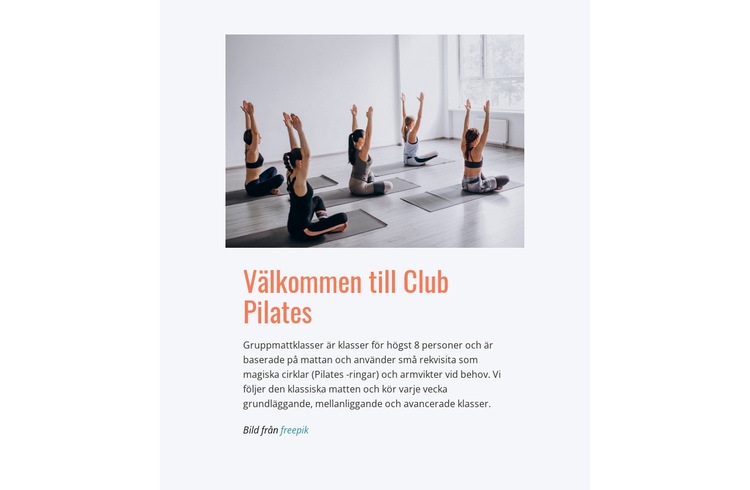 Sport pilates klubb CSS -mall