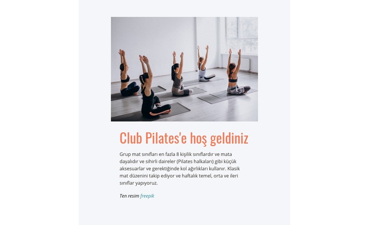 Spor pilates kulübü Açılış sayfası