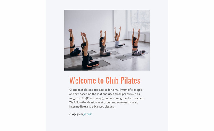 Sports pilates club Website Mockup