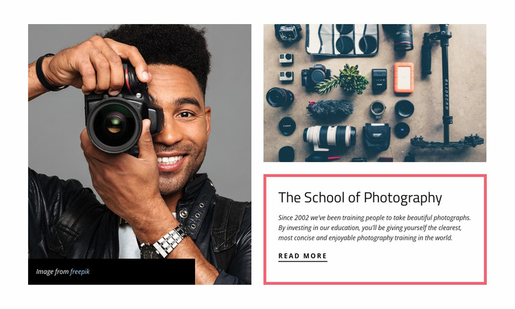The school of photography WordPress Website Builder