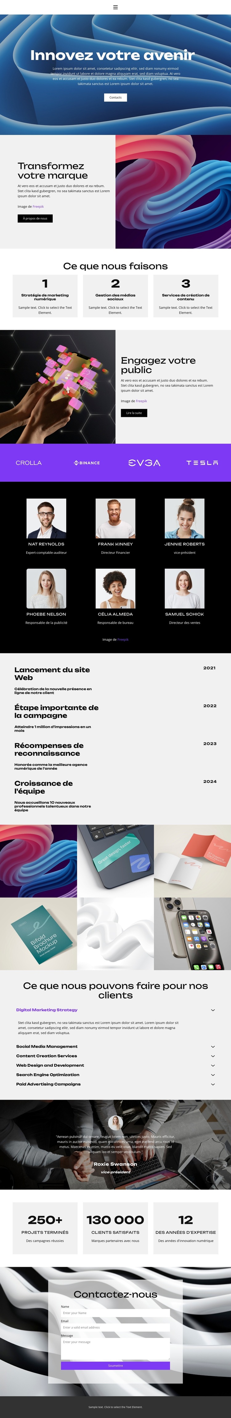 Content Creation Services Modèle de site Web