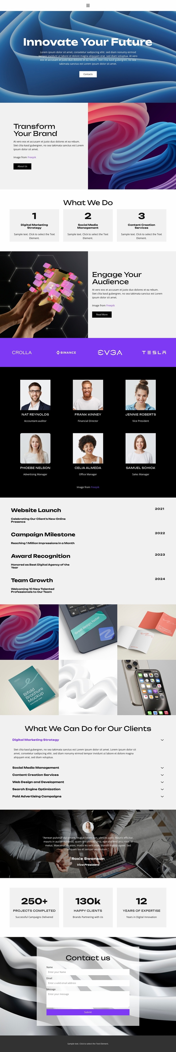 Content Creation Services Website Template