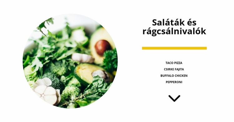 Növényi saláták Weboldal sablon