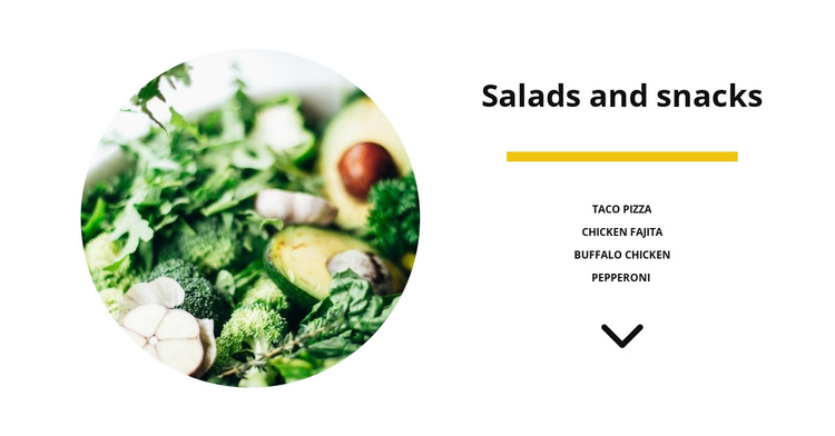 Vegetable salads One Page Template