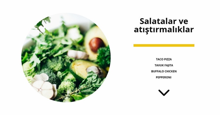 sebze salataları Web Sitesi Mockup'ı