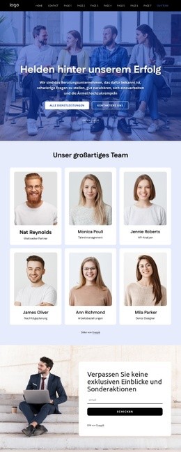 Das HR-Unternehmensteam – Einfache Einseitenvorlage