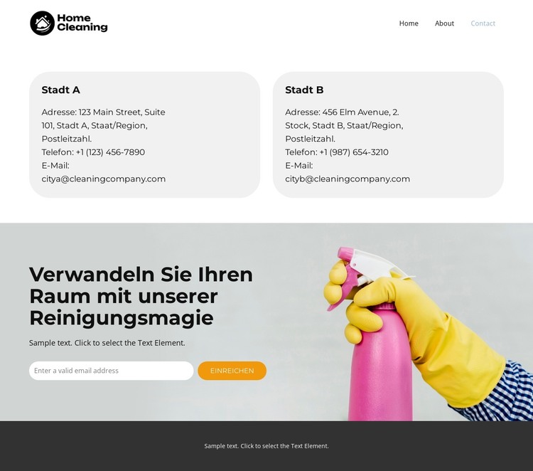 Fresh Start-Reiniger HTML-Vorlage