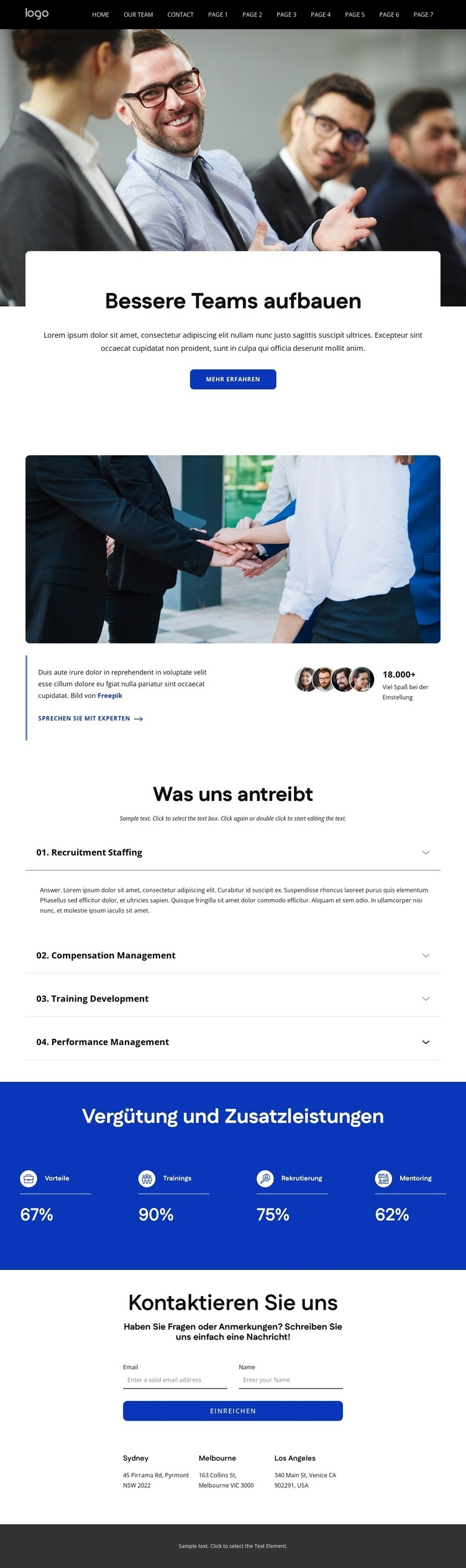 Wir unterstützen Sie bei Ihrer täglichen Personalarbeit HTML Website Builder